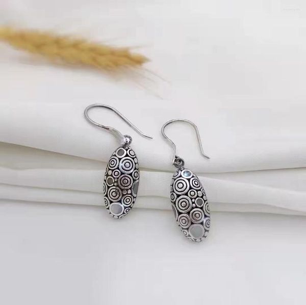 Baumelnde Ohrringe aus 925er-Sterlingsilber, handgefertigt, antik, mit Gewinde, Muschel, für Damen, klassische Mode, Bijoux Femme, Schmuck im Vintage-Stil