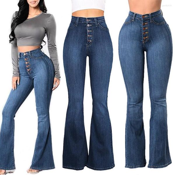 Damen Jeans Strampler für Frauen Hosen Denim Hose Boot Cut Tasche elastisch lässig Herbst Knopf schlank Vintage Y2k Streetwear