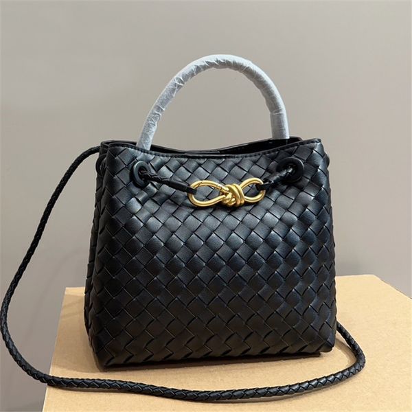 Kadın tasarımcı tote çanta aniamo lüks el çantası örgü orijinal deri crossbody çanta bayanlar omuz çantası altın toka el çantaları