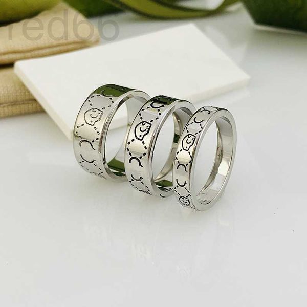 Anéis de banda designer anel de designer para mulheres homens simples design sentido anel de prata senhoras clássico diamante anéis simples presente de aniversário bom o3l4