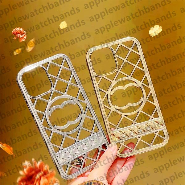 Luxury Phone Case Designer iPhone Case для Apple iPhone 14 Pro Max 13 12 11 14pro 13promax 12promax 14plus Case Case Gold Hollow Out
