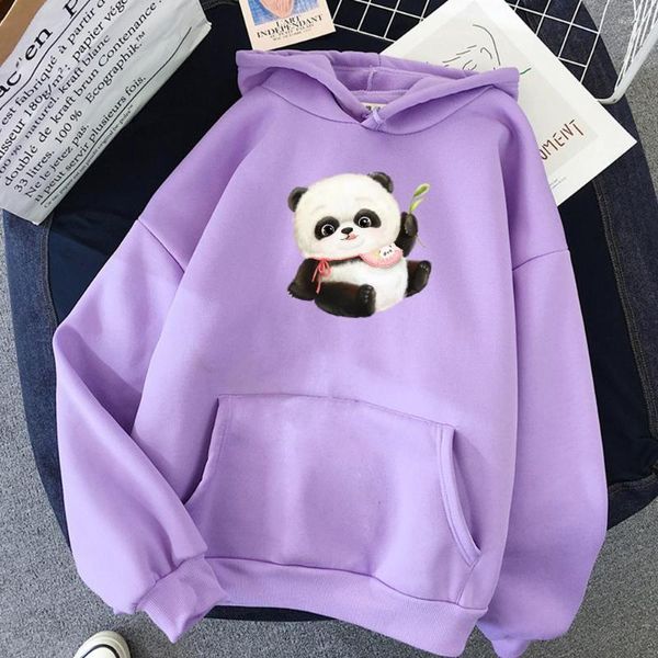 Moletons femininos Kawaii Panda Baby Graphics Print KPOP Women Warm Streetwear Harajuku Sweatshirt Oversized Hoodie Feminization Itself