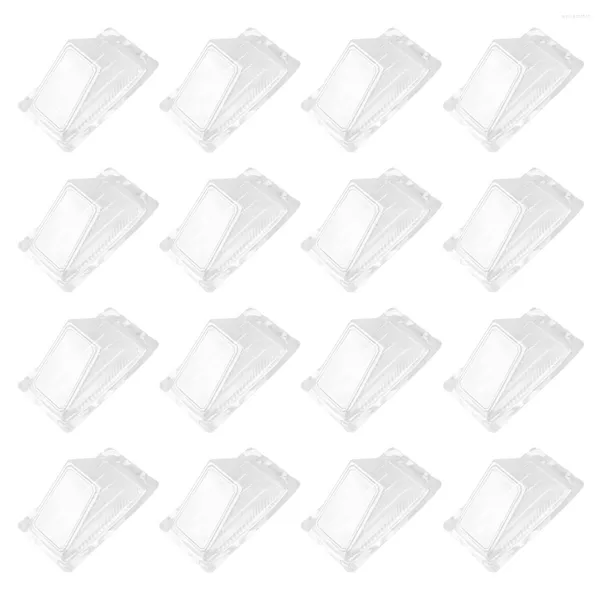 Set di stoviglie 100 pezzi Scatola per finestre Contenitore per fette di torta Contenitore per il pranzo Porta torte Coperchio trasparente Muffin Sandwich Triangolo Plastica Matrimonio