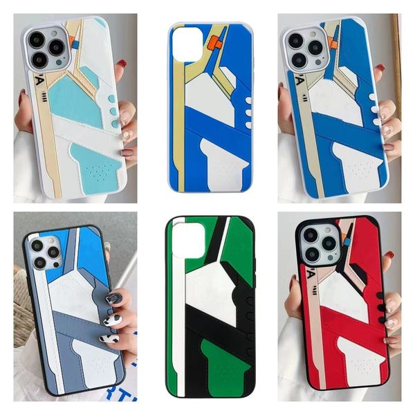 Custodia per iPhone in silicone Custodie per telefoni di design di lusso per iPhone 14 pro max 13 12Mini 11 X XR XSMax 7 8 3D Concave Scarpe sportive carine Custodie per cellulari Cover Misto all'ingrosso