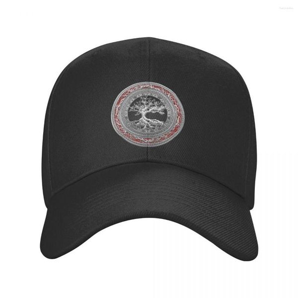 Cappellini da baseball Moda Unisex Argento Viking Tree Of Life Berretto da baseball Cappello da papà regolabile per adulti Donna Uomo Cappelli Snapback Hip Hop Trucker