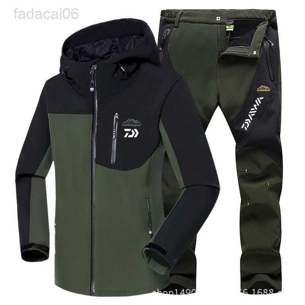 Angelzubehör Winter 2023 Outdoor-Sportjacke Herrenanzug Softshell Angeln Atmungsaktive Hose Wasserdichter Angelanzug Fahrradsportbekleidung HKD230706