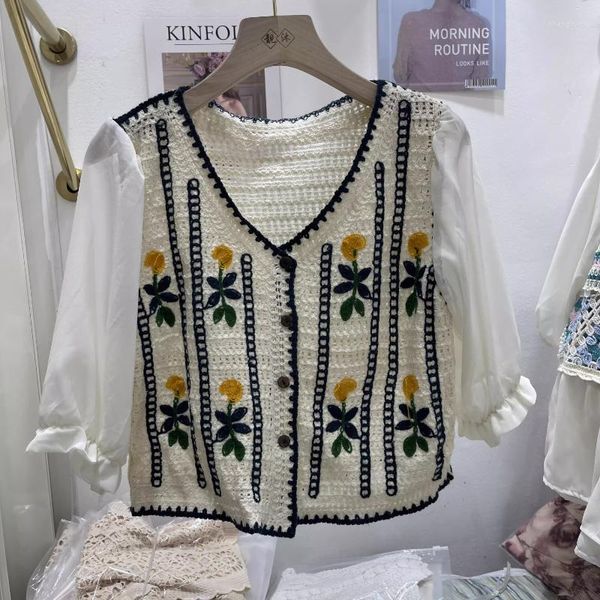 Kadınlar bluzları şık kadınlar bluz tığ işi şifon patchwork kadınlar ve kanca çiçek içi boş blusas feminas v yaka vintage dropship