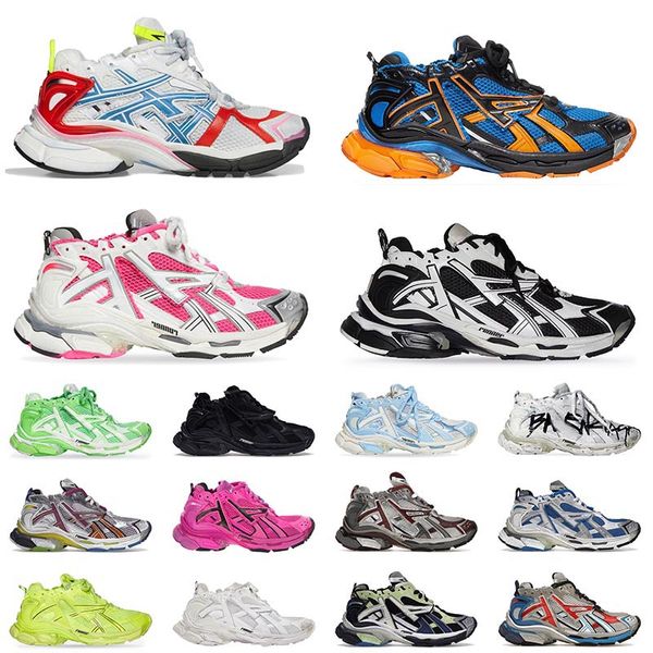 Femmes Hommes Randonnée Chaussures Runner 7.0 Track Designer Noir Blanc Rose Jaune Bleu Rouge Vert Marque Dhagte Randonnée Jogging 7s Vintage Baskets Baskets Sport Chaussure De Course