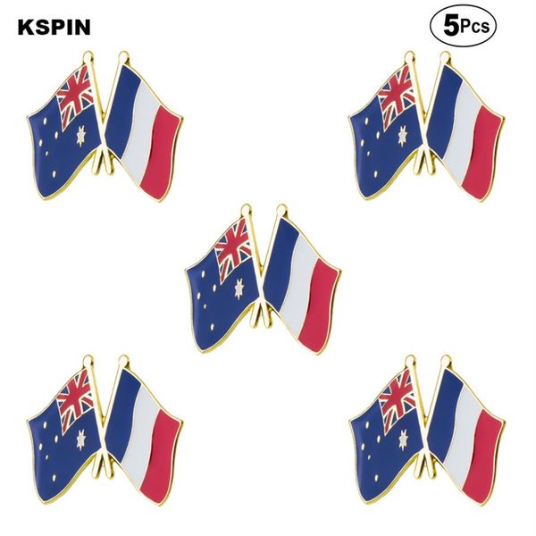 Australien Frankreich Broschen Anstecknadel Flagge Abzeichen Brosche Pins Abzeichen 5 Stück pro Lot236H