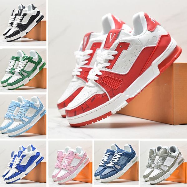 Designer Flat Virgil Running Sapatos de corrida de jeans de couro abloh preto branco verde vermelho rosa letra abloh plataforma sobreposições tênis de treinador para homens e mulheres