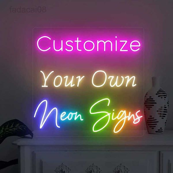 Индивидуальные индивидуальные светодиодные знаки для спальни домашнего декора свадьба в баре по случаю дня рождения в баре для вечеринки светодиод Neon Sign Hkd230706