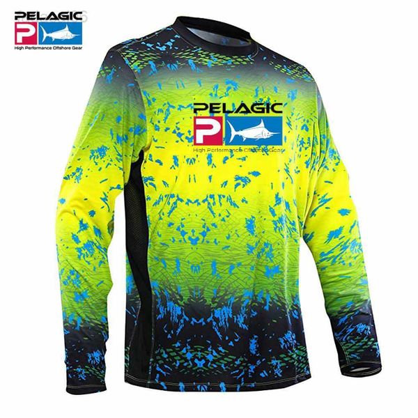 Balıkçılık Aksesuarları Pelajik Balıkçı Gömlek Adam Uzun Kollu Balıkçılık Takım UV Koruma ANGler Giyim Yaz UPF 50 Hızlı Kuru Jersey Camisa De Pesca HKD230706