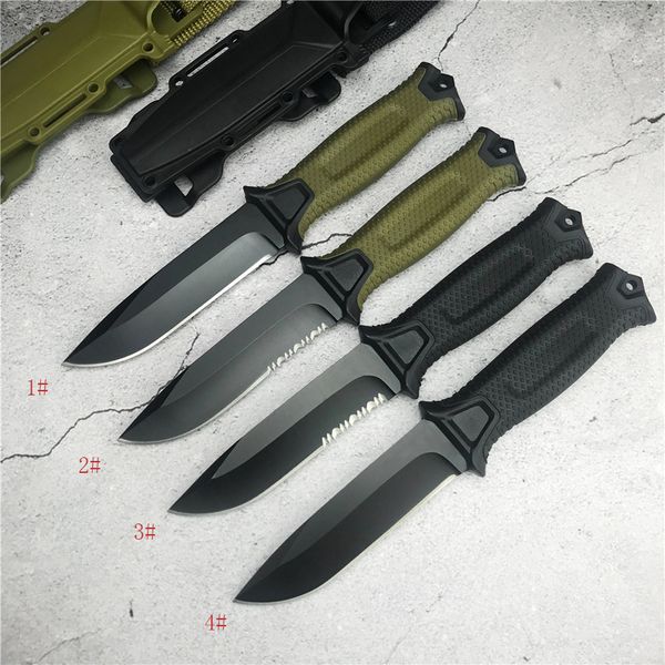 GB G1500 Survival Gerades Messer 12C27 Schwarz Titanbeschichtete Drop-Point-Klinge Outdoor Camping Wandern Jagd Taktische Messer mit Kydex 15002 15017