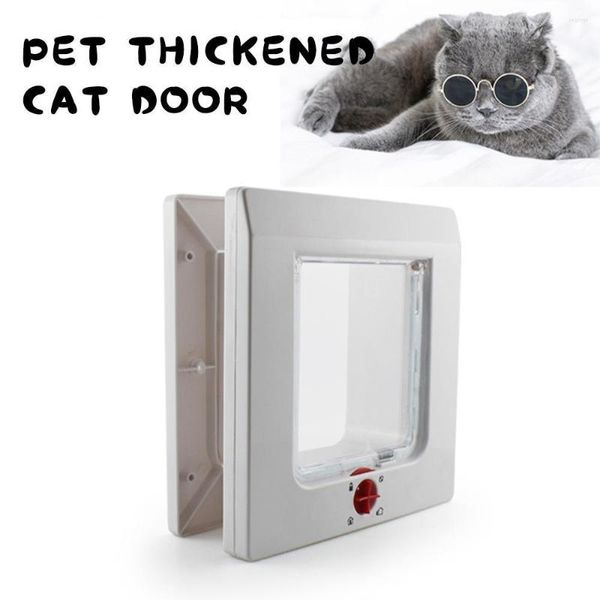 Kedi Taşıyıcılar Pet Kapısı 4 Yol Kilitleme Güvenlik Kilidi Plastik Köpek Flep Kontrol Edilebilir Anahtar Yön Kapıları Küçük Malzemeler