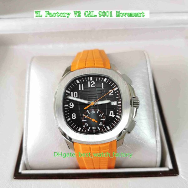 Yl Factory Herren Watch V2 Superqualität Classic 42.2mm 5968 5968a-001 Orange Gummi-Designer Uhren Cal.ch 28-520 C Bewegung Mechanische Automatische Männerhandgelenke für Männer Armbanduhren
