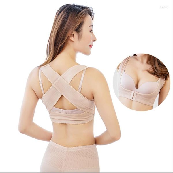 Intimo modellante da donna Supporto toracico chiuso Corsetto posteriore a forma di X Regolare la cintura posturale Reggiseno corretto con