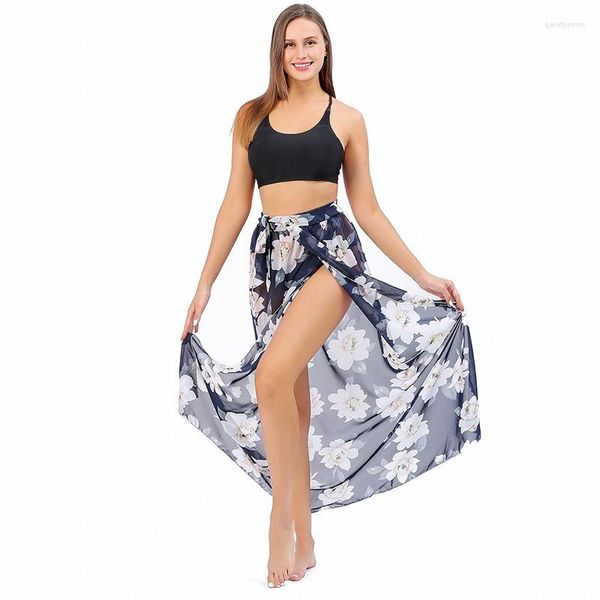 Costumi da bagno da donna Gonna da spiaggia Bikini con stampa leopardata Camicetta Cravatta Protezione solare Abbigliamento Primavera ed estate Vacanze al mare Moda per il tempo libero