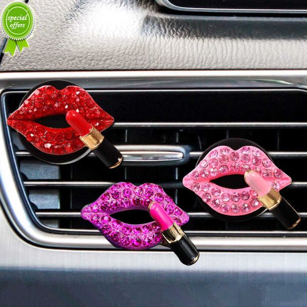 Auto Rote Lippen Air Outlet Aromatherapie Clip Parfüm Clip Diamant Dekor Parfüm Lufterfrischer Clip Auto Innen Zubehör