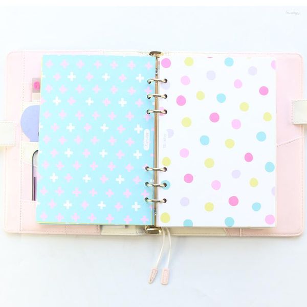 Domikee Colorato Decorazione Divisore Indice Per 6 Anelli Raccoglitore Planner Notebook Candy Scuola Ricarica Carta Interna Cancelleria A5A6