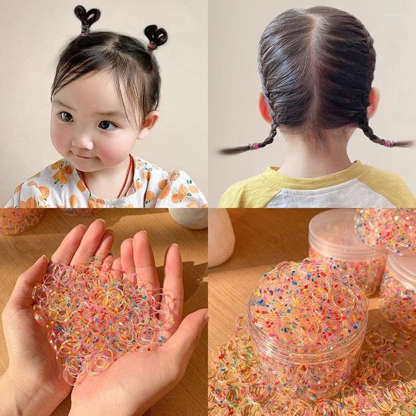 Accessori per capelli 800-2000 Pz Anello di gomma colorato Usa e getta Elastico alto Coda di cavallo Scrunchies per bambini Copricapo per bambini