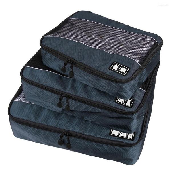 Alışveriş çantaları 3pcs Giysiler için Seyahat Depolama Çantası Seti düzenli organizatör gardırop bavul çantası kasa ayakkabı paketleme küpü