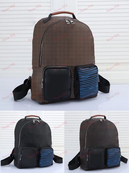 Mochila com zíper duplo designer estilo ombro duplo moda saco de bagagem de grande capacidade luxo bolso frontal design mochilas