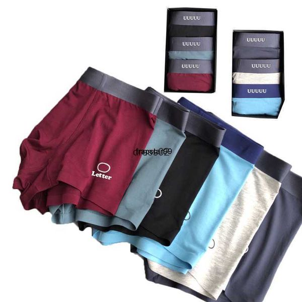 Cuecas masculinas Boxers Cuecas de grife Cuecas da moda de algodão respirável Cintura masculina Cuecas masculinas Tamanho grande L-XXXL