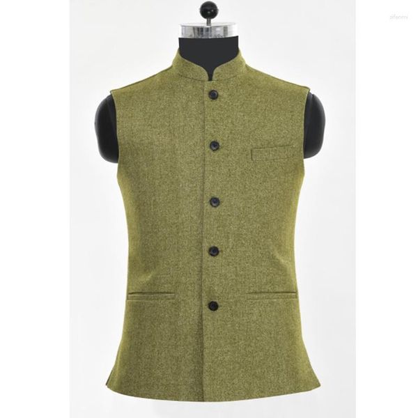 Gilet da uomo Gilet da uomo Colletto alla coreana Giacca slim fit retrò Gilet stile Steampunk Sposo Matrimonio senza maniche