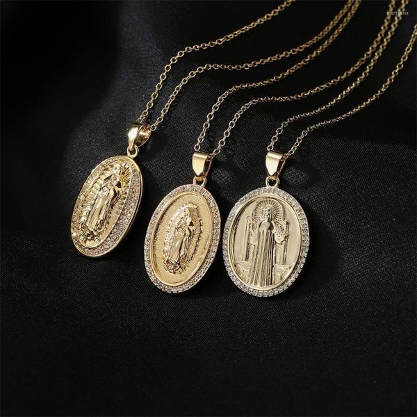 Подвесные ожерелья Cmoonry Classic Gold Color Copper Religion Jewelry 2023