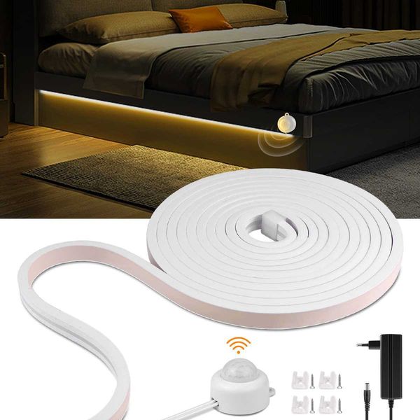 İşaret PIR hareket sensörü COB LED Strip Neon Işıklar 320LEDS/M Su Geçirmez LED Bant Gece Işık Odası Duvar Arka Işığı Aydınlatma HKD230706