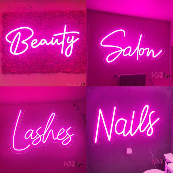 LED Schönheitssalon Haare Wimpern Brauen Nägel Raumdekoration Kunst Wandbehang Neonlichter Led Schild Benutzerdefinierte Neonlampe HKD230706