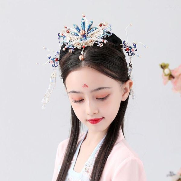 Halskette Ohrringe Set Chinesischer Kopfschmuck Vintage Cloisonné Hanfu Haarschmuck Für Frauen Mädchen Kopfschmuck Pins