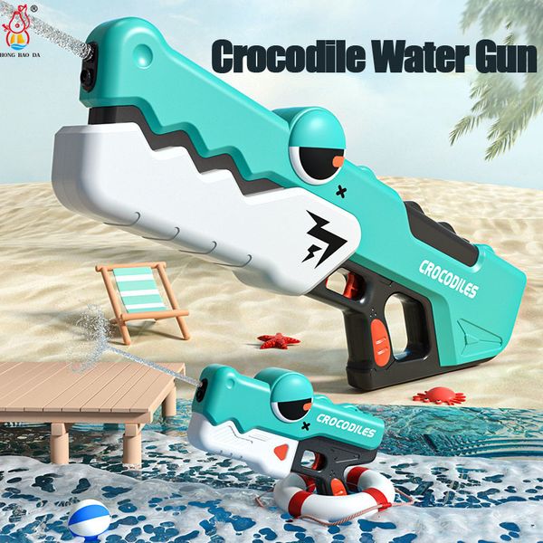 Gun Toys Niedliche automatische elektrische Wasserpistole Sommerspielzeugpistole Strand Outdoor Wasserkampfspielzeug für Jungen Erwachsene Geschenke Spielen Wasser Schwimmen 230705