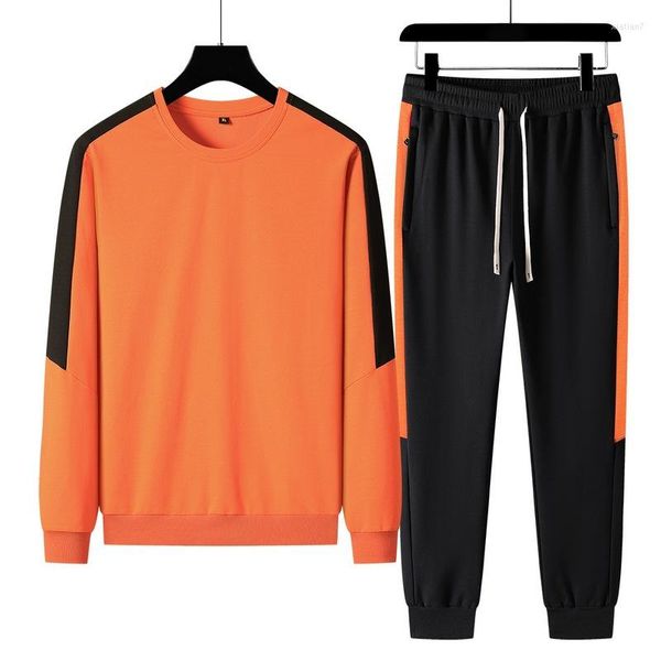 Agasalho masculino 2023 Conjunto esportivo primavera 2023 Gola redonda (Cardigan) Calça suéter de duas peças Casual Fitness Casal Correndo Vestido