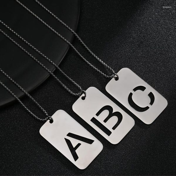 Anhänger Halsketten A-Z Alphabet Kette Halskette Paar Schmuck Geschenk Titan Stahl Anfangsname Buchstabe Cadena Acero Inoxidable