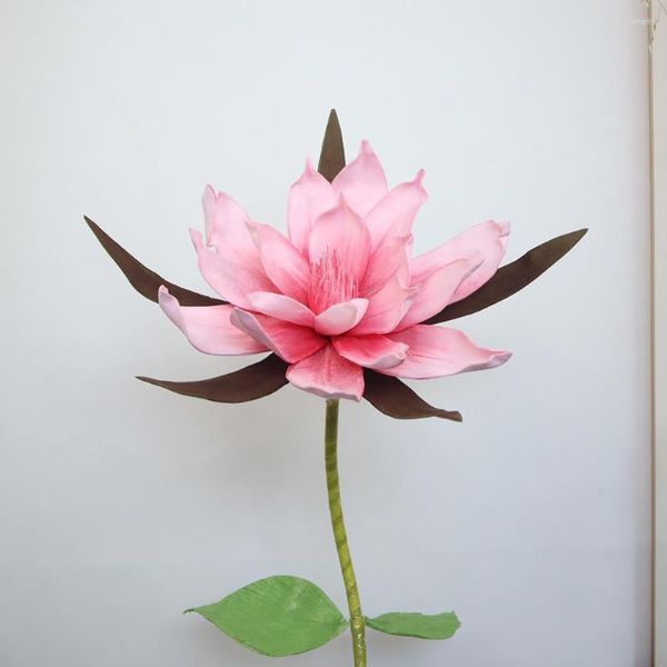 Fiori decorativi Artificiale Grande schiuma Simulazione di fiori finti Testa di magnolia gigante Fai da te Sfondo di nozze Design Vetrina del centro commerciale
