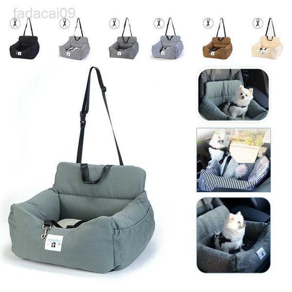 Cover Carrier Pad con cintura di sicurezza Cat Puppy Safe Carry House Seat Bag Basket Pet Car Travel Product Letto per cani HKD230706