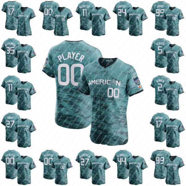 Camisa All-Star Game 2023 Brent Rooker Gerrit Cole Luis Castillo Sonny Gray Kevin Gausman Shane McClanahan Framber Valdez Emmanuel Clase Felix Bautista Yennier Cano