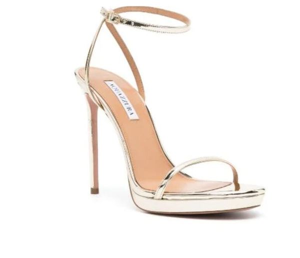 23S/S Designer Sandale AQUAZZURA Olie Plateau Damen Oberfläche Sandalen Schuhe Leder Quadratische Zehen Mule Walking High Heels Lady Sandalias