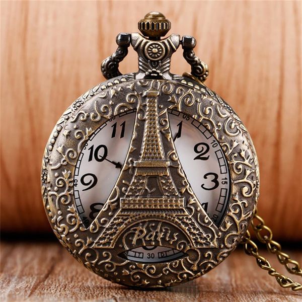 Hollow Eiffel Tower Pocket Watch - винтажное парижское сувенирное ожерелье для мужчин и женщин 297