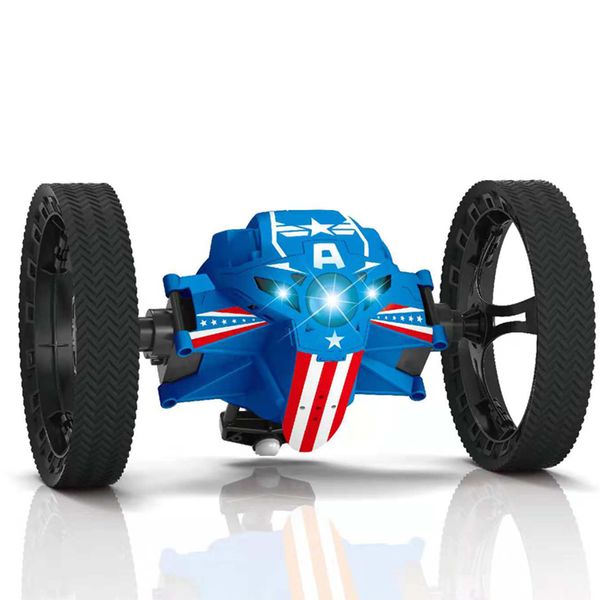 ElectricRC CAR 2.4G Дистанционное управление игрушками RC Car Bounce Bounce Promping Car с гибкими колесами Вращание Светодиодные ночные световые RC Robot Car Подарок против SJ88 230705