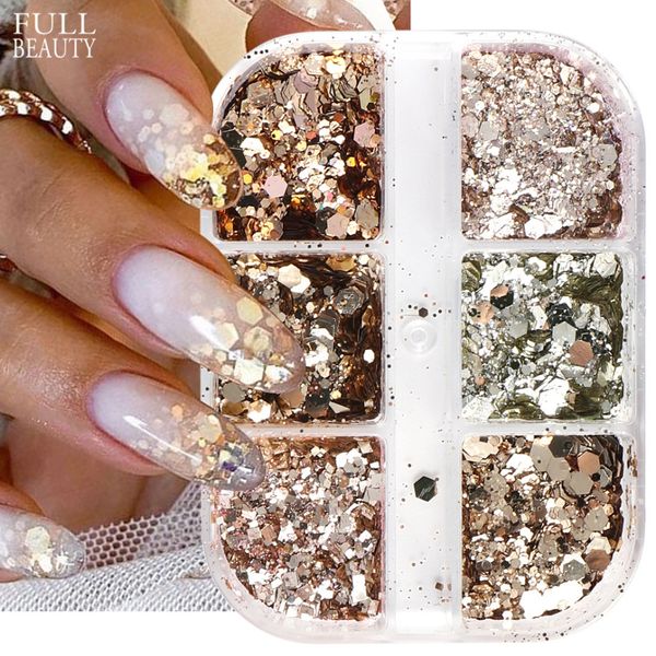 Unha Glitter Glitter Lantejoulas Unhas Acessórios Hexágono Chunky Flakes Pó Holográfico Verniz Natal Paillettes Manicure CH190948 230705