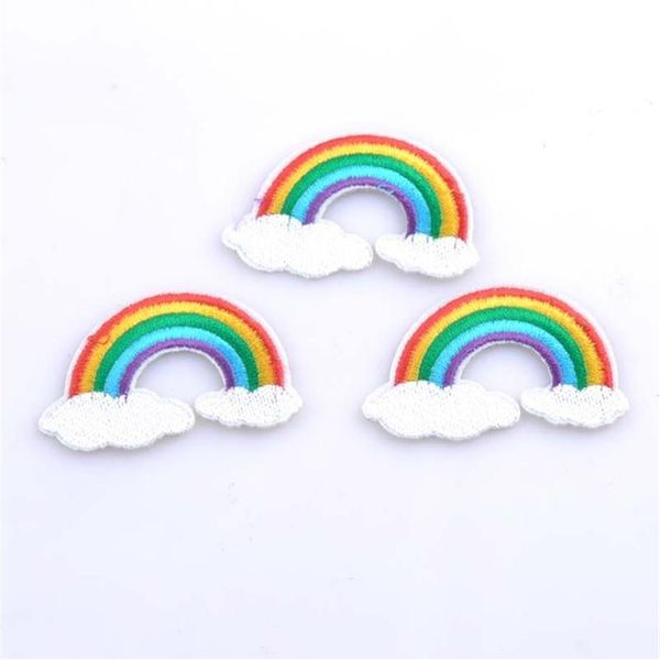 Патч Diy Rainbow Patches для детской одежды Железное вышитое пластырь Applique262Q