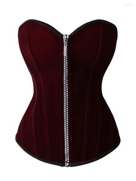 Bustiers Corsets Sale Feminino Bustier Corset Sexy Body Shaping Vintage Zipper Overbust Roxo Gothic Corselet Lace Up Tight Underwear Ladies