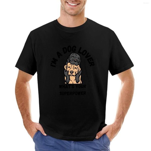 Polos Masculinas I'm A Dog Lover..what's Your Superpower? Camiseta masculina engraçada e espirituosa da moda coreana