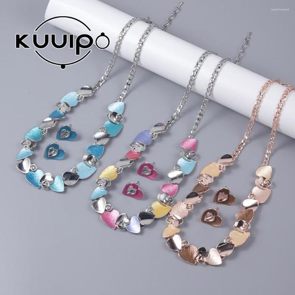 Ketten Kuuipo Cardioid Typ Emaille Halskette Mode Lange Pullover Kette Metall Schmuck Anhänger Für Mädchen Freund Geschenk