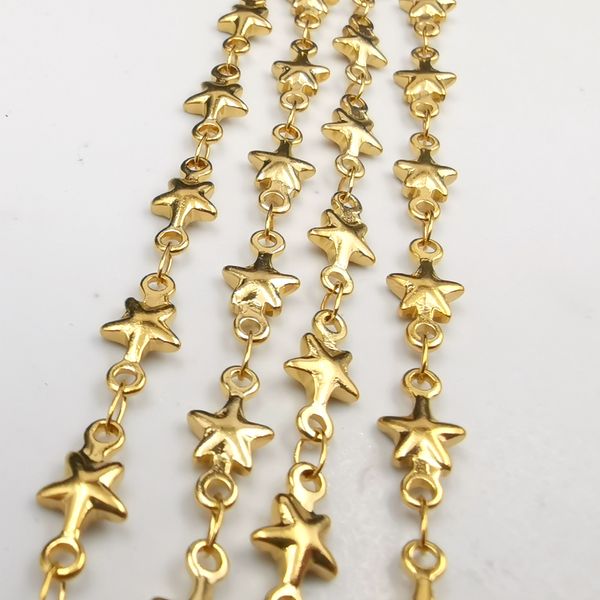 5 metre toplu 5mm altın paslanmaz çelik zincirler kaynaklı yıldız bağlantı zinciri rulo kolye takı bulguları DIY