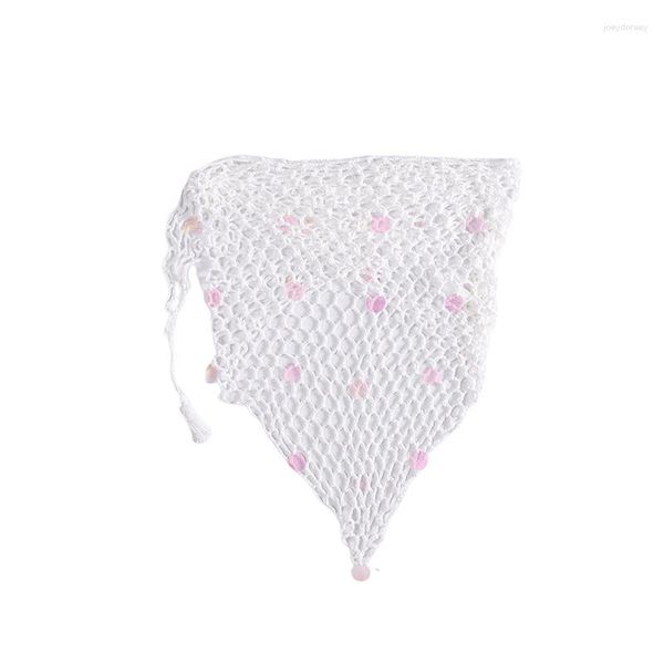 Costumi da bagno da donna Estate Protezione solare Scialle con paillettes Ritaglio Sciarpa triangolare Top Gonna Decorazione