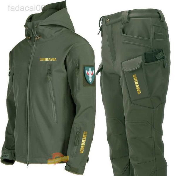 Angelzubehör Hochwertiger Herren-Winter-Armee-Taktanzug, neuer Outdoor-dicker Fleece-warmer Angelkleidung, winddichter, wasserdichter Ski- und Radsportanzug HKD230706