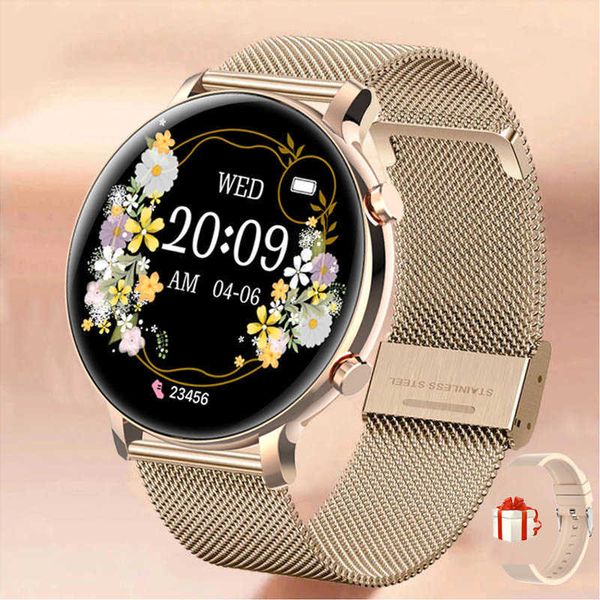 Orologi intelligenti Telecamere a cupola 2023 Nuova chiamata Bluetooth Donna Smart Quadrante personalizzato Braccialetto di moda Sport Fitness Tracker ECG + PPG Smart Per Android IOS x0706